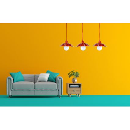 Bohemia-Design - Pakabinamas šviestuvas ant laido 1xE27/60W/230V raudonas