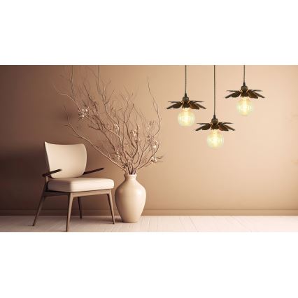 Bohemia-Design - Pakabinamas šviestuvas su laidu 1xE27/60W/230V bronzinis