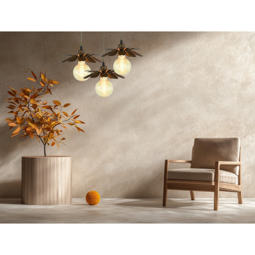 Bohemia-Design - Pakabinamas šviestuvas su laidu 1xE27/60W/230V bronzinis