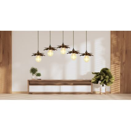 Bohemia-Design - Pakabinamas šviestuvas su laidu 1xE27/60W/230V bronzinis