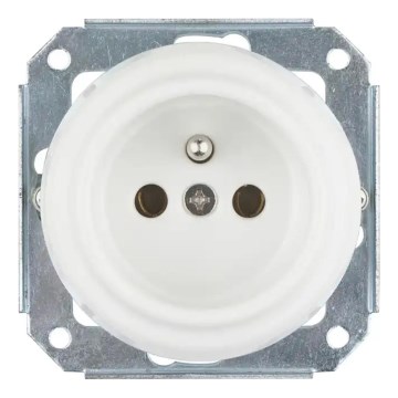 Bohemia-Design - Porcelianinė retro sieninė rozetė be rėmelio 250V/16A, balta
