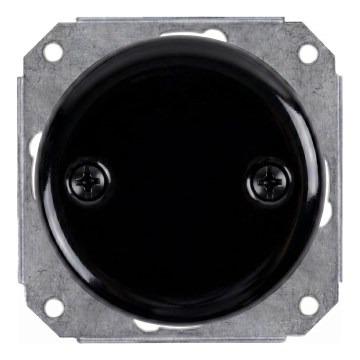 Bohemia-Design - porcelianinis retro elektros instaliacijos dangtelis, juodas