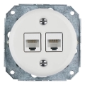 Bohemia-Design - porcelianinis retro Ethernet lizdas be rėmelio, 2x CAT.5E, baltas