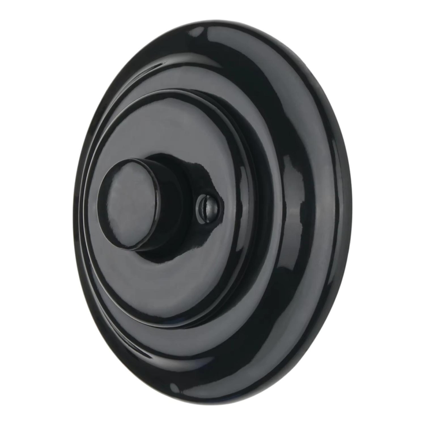 Bohemia-Design - Porcelianinis retro sukamasis dimeris su rėmeliu 250V/10A juodas