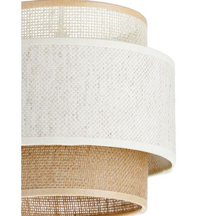 BOHO pakabinamas šviestuvas ant laido, 1xE27/60W/230V, Ø 20 cm, balta/džiutas