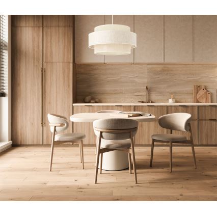 BOHO pakabinamas šviestuvas su laidu 1xE27/60W/230V Ø 40 cm, kreminė/juta