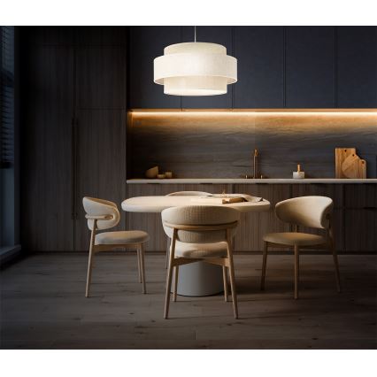 BOHO pakabinamas šviestuvas su laidu 1xE27/60W/230V Ø 40 cm, kreminė/juta