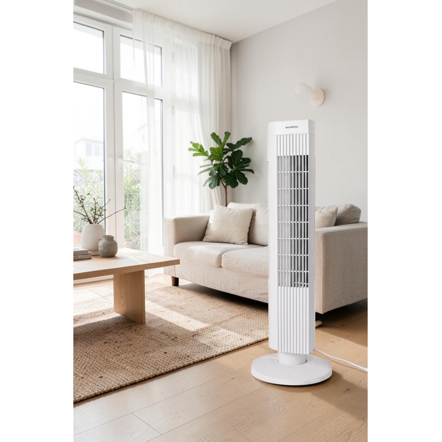Bokštinis ventiliatorius 50 W/230 V, 74,5 cm, baltas