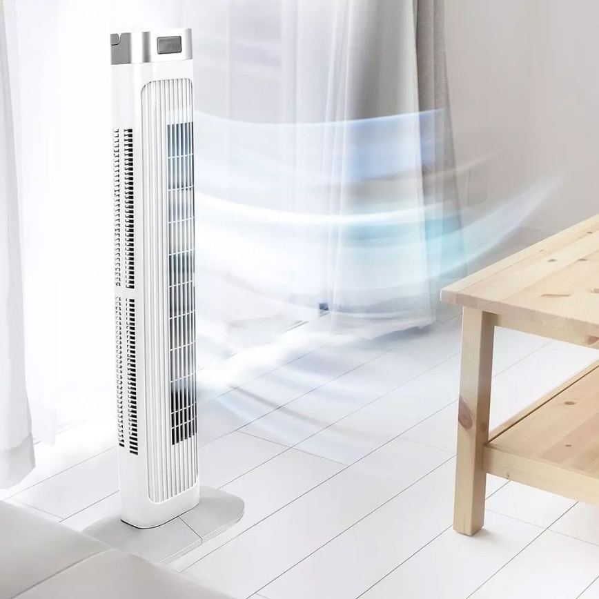 Bokštinis ventiliatorius su temperatūros indikatoriumi ir Nuotolinio valdymo pultu 55W/230V