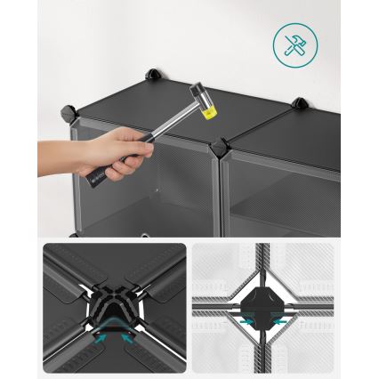 BOXIFY modulinė lentyna su skyrelėmis, juoda