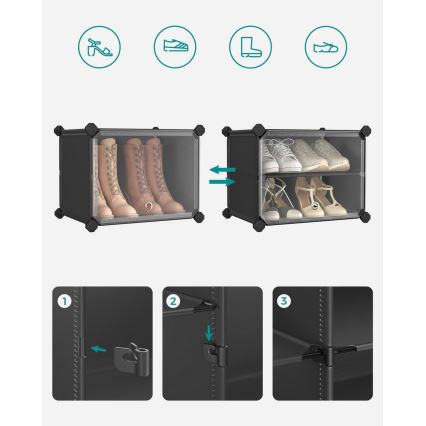 BOXIFY modulinė lentyna su skyrelėmis, juoda
