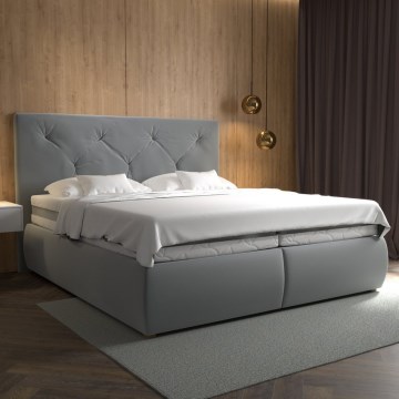 Boxspring lova ELEN su čiužiniu ir antčiužiniu 160x200 cm, pilka