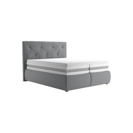 Boxspring lova ELEN su čiužiniu ir antčiužiniu 160x200 cm, pilka
