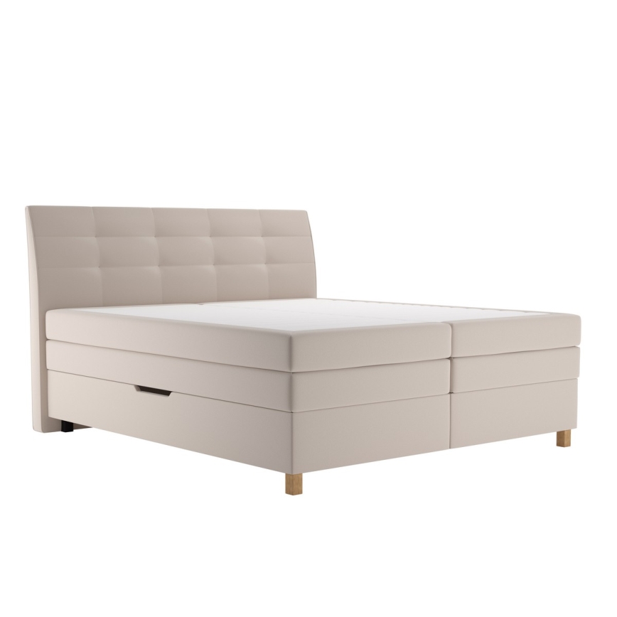 Boxspring lova su čiužiniu BEA 160x200 cm smėlio spalvos