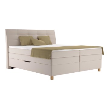Boxspring lova su čiužiniu BEA 180x200 cm smėlio spalvos