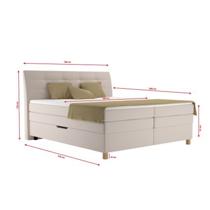 Boxspring lova su čiužiniu BEA 180x200 cm smėlio spalvos