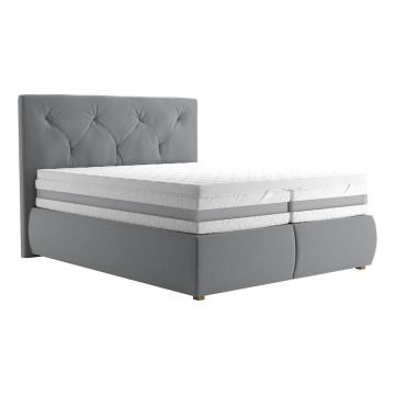 Boxspring lova su čiužiniu ir viršutiniu čiužiniu ELEN 160x200 cm pilka