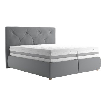Boxspring lova su čiužiniu ir viršutiniu čiužiniu ELEN 180x200 cm pilka