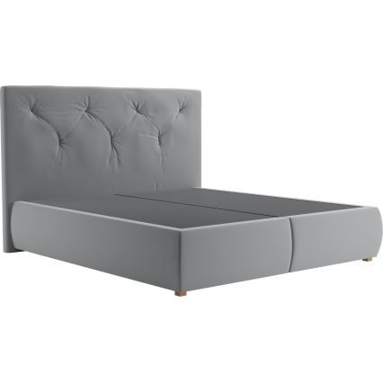 Boxspring lova su čiužiniu ir viršutiniu čiužiniu ELEN 160x200 cm pilka