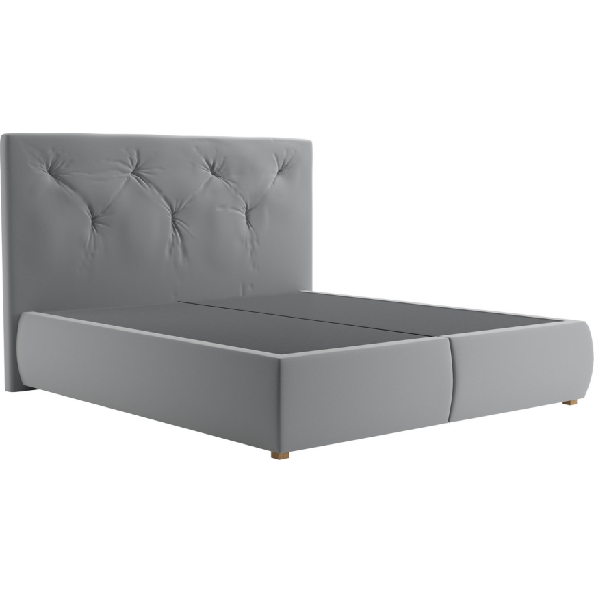 Boxspring lova su čiužiniu ir viršutiniu čiužiniu ELEN 160x200 cm pilka