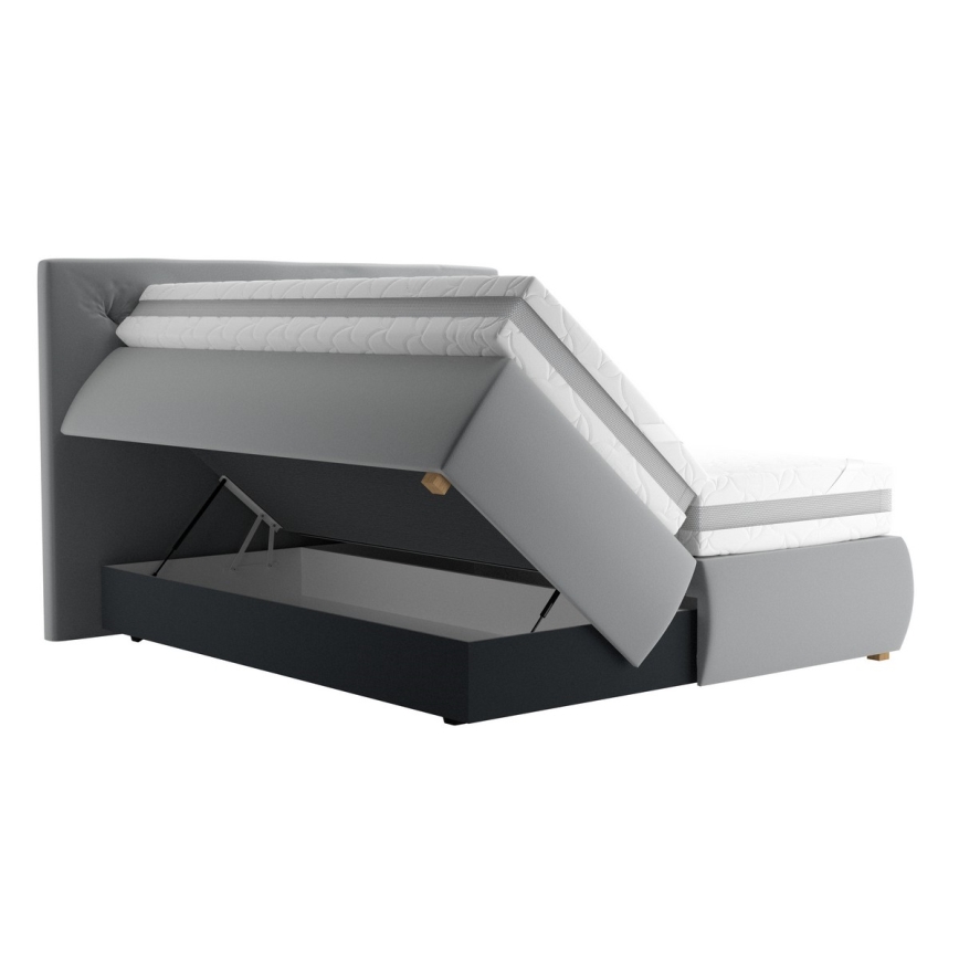 Boxspring tipo lova su čiužiniu ir antčiužiniu ELEN 180x200 cm pilka
