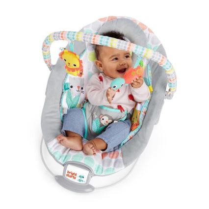 Bright Starts - Kūdikių vibruojantis gultas su melodija WHIMSICAL WILD 3xLR14