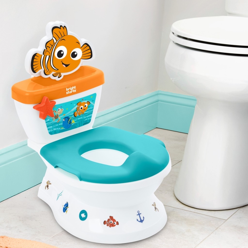 Bright Starts - Vaikiškas tualetas su garso efektais MY SIZE Finding Nemo 2xAAA