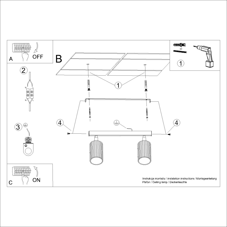 Brilagi - Akcentinis apšvietimas CRESTO 2xGU10/10W/230V juoda