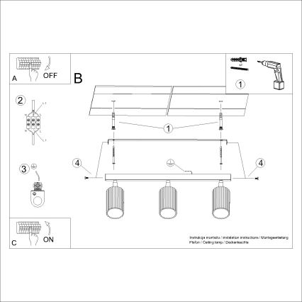 Brilagi - Akcentinis apšvietimas CRESTO 3xGU10/10W/230V juoda