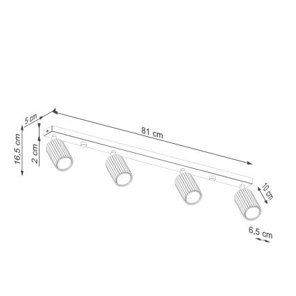 Brilagi - Akcentinis apšvietimas CRESTO 4xGU10/10W/230V juoda