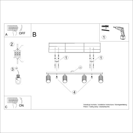 Brilagi - Akcentinis apšvietimas CRESTO 4xGU10/10W/230V juoda