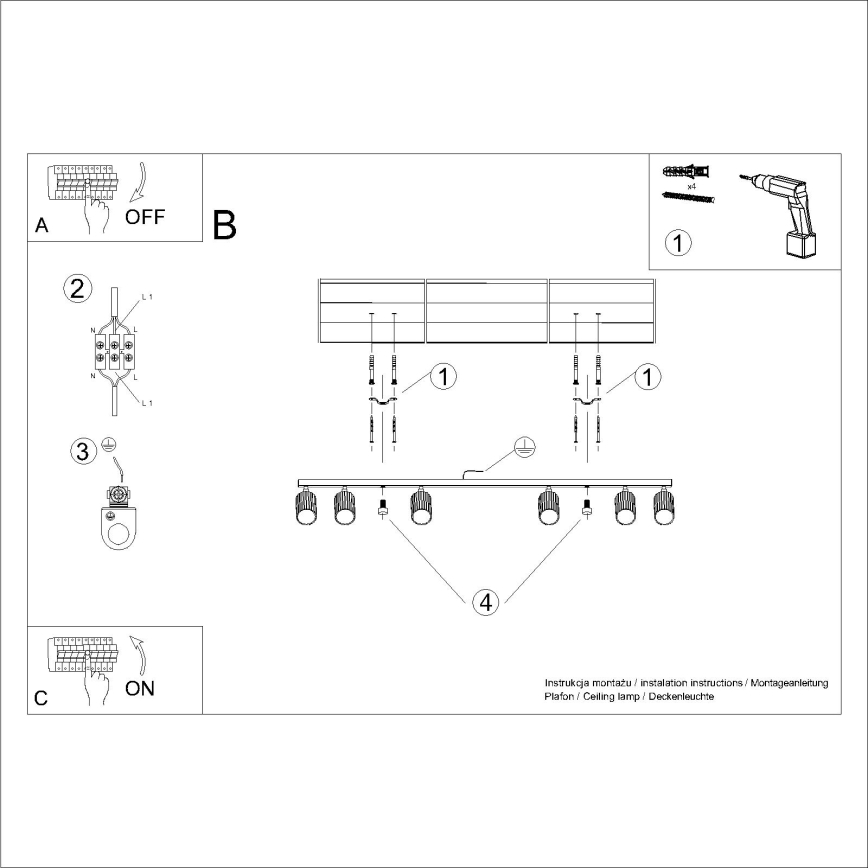 Brilagi - Akcentinis apšvietimas CRESTO 6xGU10/10W/230V juoda