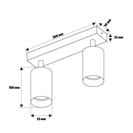 Brilagi - Akcentinis apšvietimas SELE 2xGU10/30W/230V antracitas