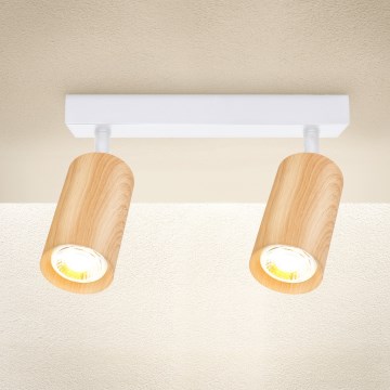 Brilagi - Akcentinis apšvietimas SELE 2xGU10/30W/230V balta/ąžuolo dekoras