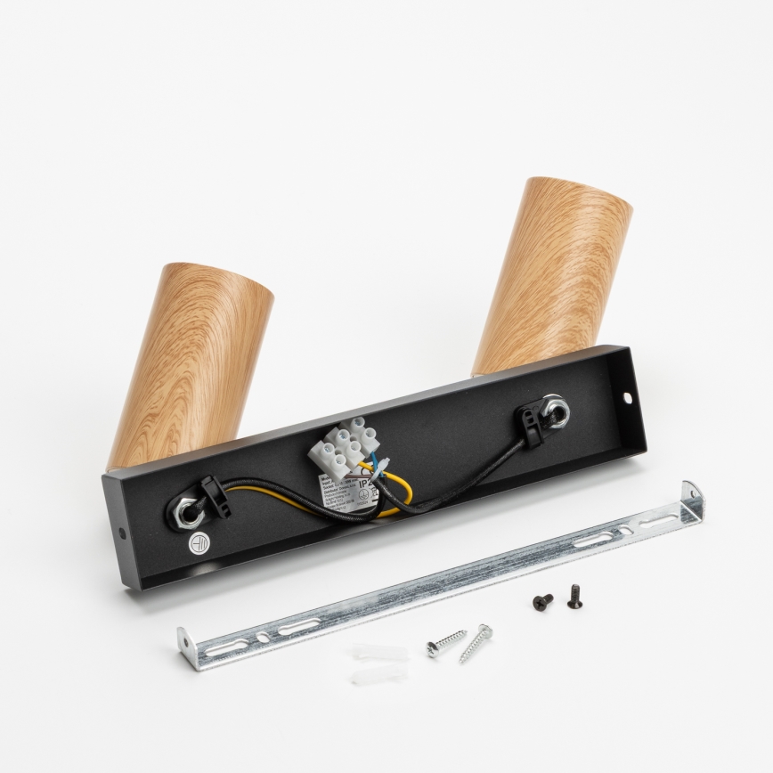 Brilagi - Akcentinis apšvietimas SELE 2xGU10/30W/230V juoda/ąžuolo dekoras