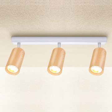 Brilagi - Akcentinis apšvietimas SELE 3xGU10/30W/230V balta/ąžuolo dekoras