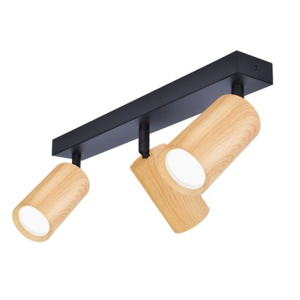 Brilagi - Akcentinis apšvietimas SELE 3xGU10/30W/230V juoda/ąžuolo dekoras