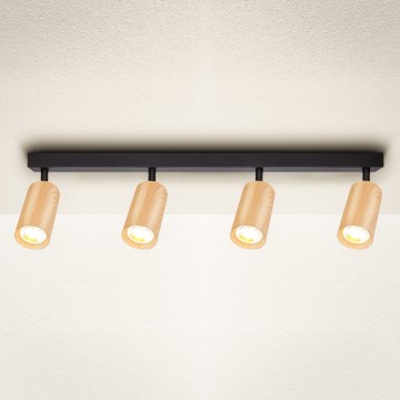 Brilagi - Akcentinis apšvietimas SELE 4xGU10/30W/230V juoda/ąžuolo dekoras
