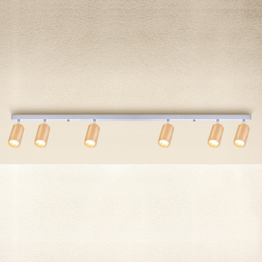 Brilagi - Akcentinis apšvietimas SELE 6xGU10/30W/230V balta/ąžuolo dekoras