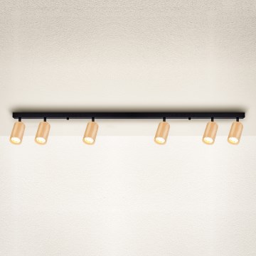 Brilagi - Akcentinis apšvietimas SELE 6xGU10/30W/230V juoda/ąžuolo dekoras