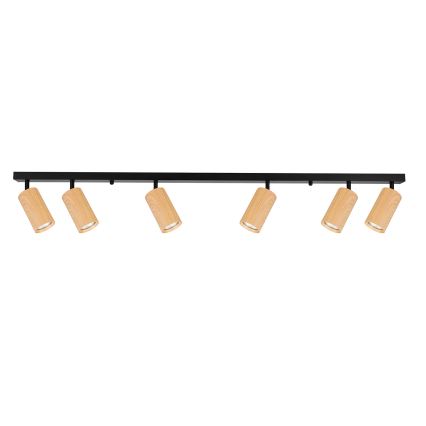 Brilagi - Akcentinis apšvietimas SELE 6xGU10/30W/230V juoda/ąžuolo dekoras