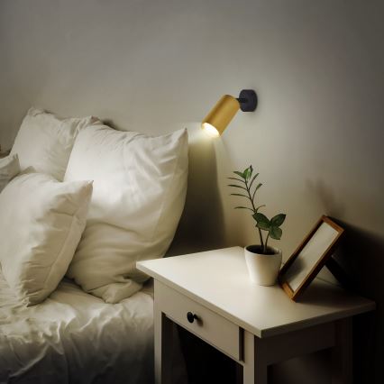 Brilagi - Akcentinis apšvietimas SELE GOLDEN 1xGU10/30W/230V juoda/auksas