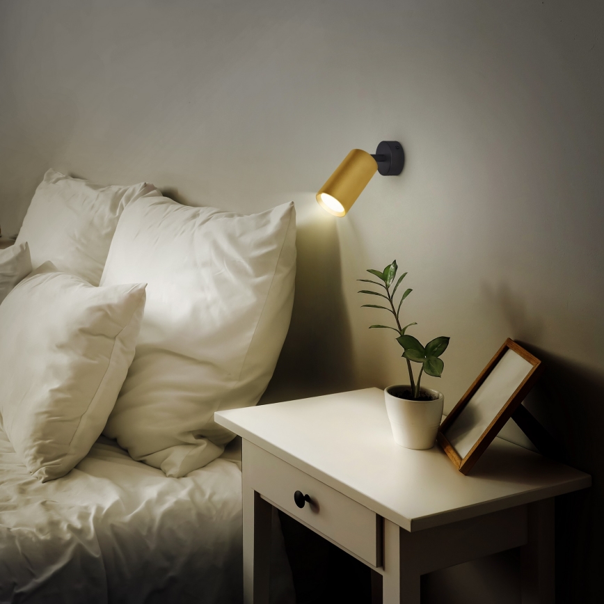 Brilagi - Akcentinis apšvietimas SELE GOLDEN 1xGU10/30W/230V juoda/auksas