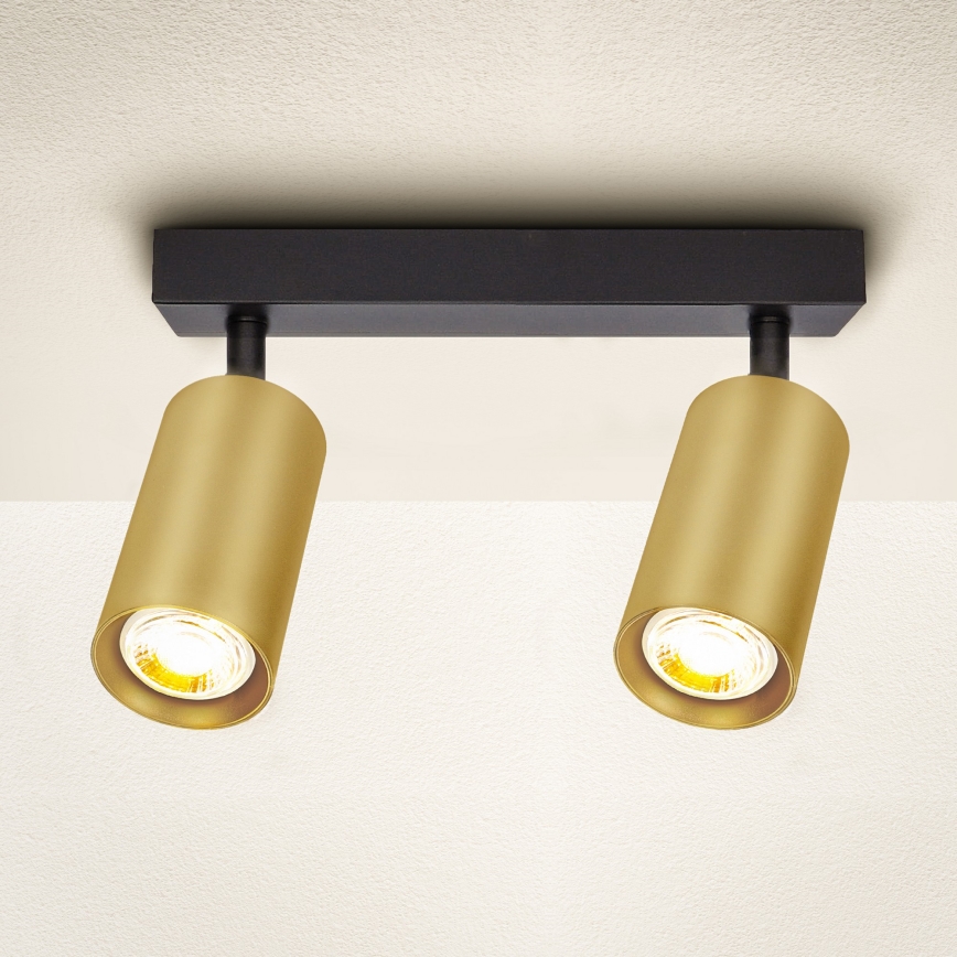 Brilagi - Akcentinis apšvietimas SELE GOLDEN 2xGU10/30W/230V juoda/auksas