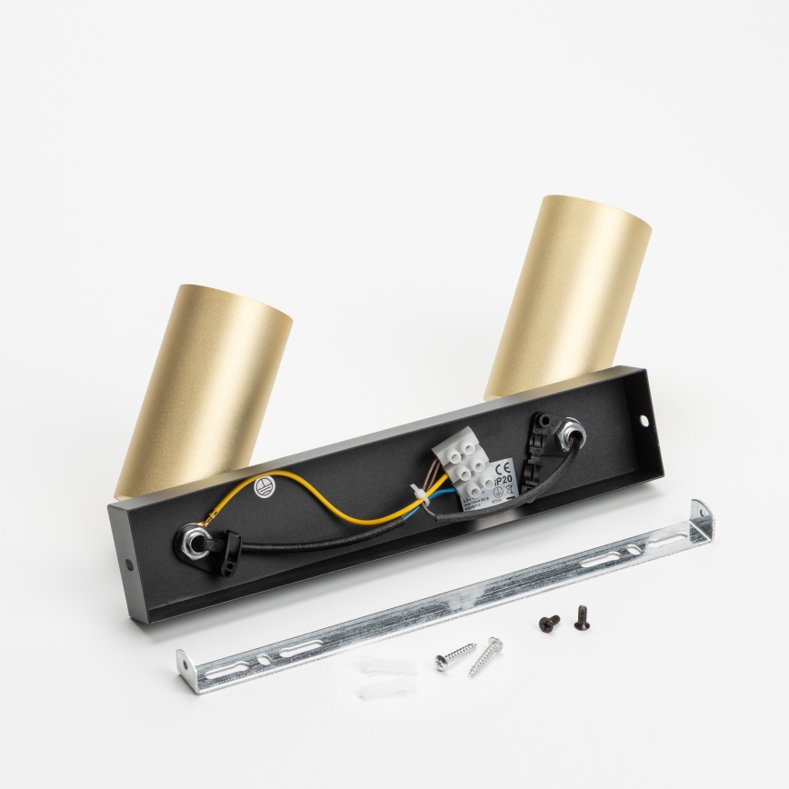 Brilagi - Akcentinis apšvietimas SELE GOLDEN 2xGU10/30W/230V juoda/auksas
