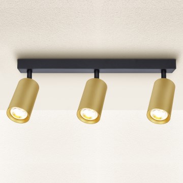 Brilagi - Akcentinis apšvietimas SELE GOLDEN 3xGU10/30W/230V juoda/auksas
