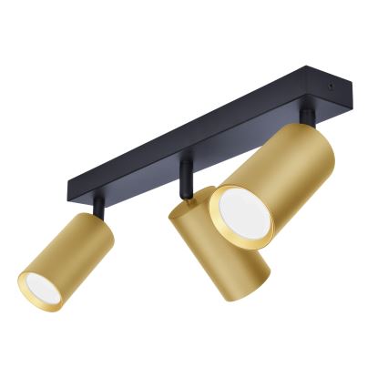 Brilagi - Akcentinis apšvietimas SELE GOLDEN 3xGU10/30W/230V juoda/auksas