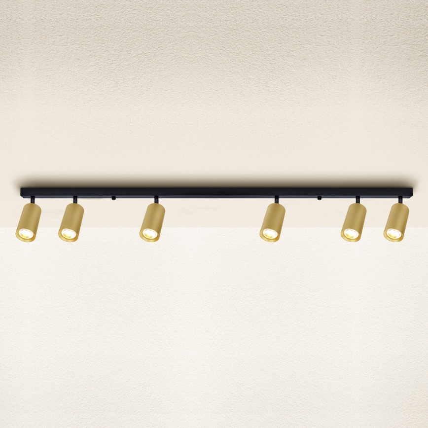 Brilagi - Akcentinis apšvietimas SELE GOLDEN 6xGU10/30W/230V juoda/auksas