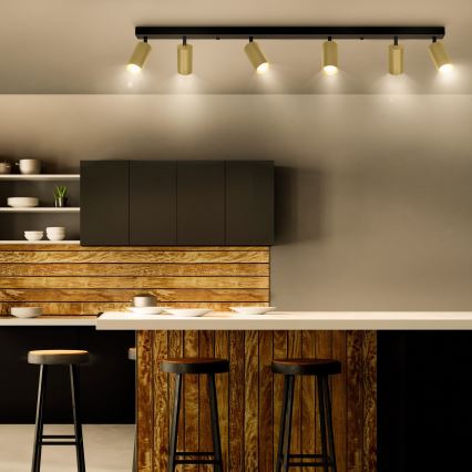 Brilagi - Akcentinis apšvietimas SELE GOLDEN 6xGU10/30W/230V juoda/auksas