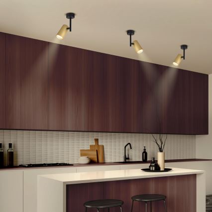 Brilagi - Akcentinis apšvietimas SELE VERTICAL 1xGU10/30W/230V juoda/auksas